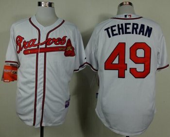 Atlanta Braves #49 Julio Teheran White Cool Base Stitched Baseball Jersey