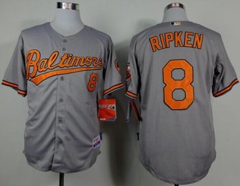 Baltimore Orioles #8 Cal Ripken Grey Cool Base Stitched Baseball Jersey