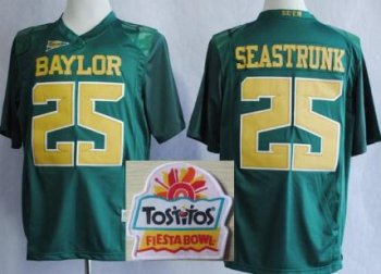 Baylor Bears 25 Lache Seastrunk Green College Football NCAA Jerseys 2014 Fiesta Bowl Game Patch