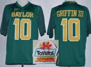 Baylor Bears 10 Rebort Griffin Green Gold Number College Football NCAA Jerseys 2014 Fiesta Bowl Game Patch