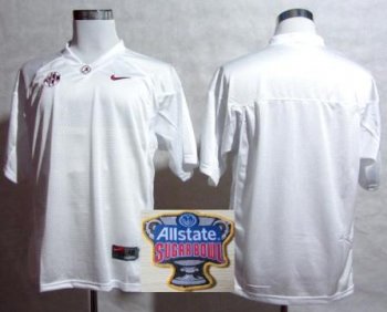 Alabama Crimson Tide Blank White College Football NCAA Jersey 2014 All State Sugar Bowl Game Patch