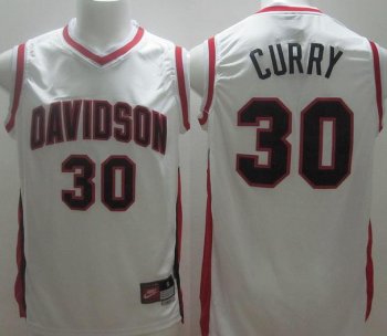 Nike Davidson College Wildcat 30 Stephen Curry White NCAA Basketball Jersey