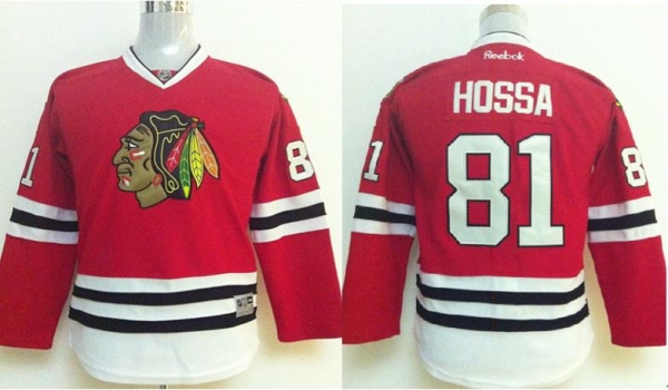 Kids Chicago Blackhawks 81 Marian Hossa Red NHL Jerseys