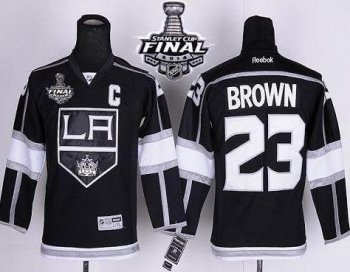 Kids Los Angeles Kings #23 Dustin Brown Black Home 2014 Stanley Cup Finals Stitched NHL Jerseys