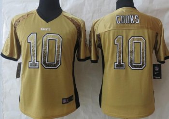 Women Nike New Orleans Saints 10 Brandin Cooks Gold Drift Fashion Elite NFL Jerseys