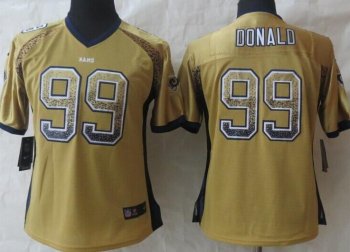 Women Nike St. Louis Rams 99 Aaron Donald Gold Drift Fashion Elite NFL Jerseys