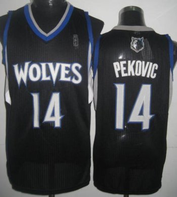 Minnesota Timberwolves 14 Nikola Pekovic Black Revolution 30 NBA Jerseys