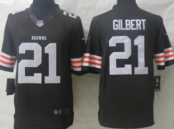 Nike Cleveland Browns 21 Justin Gilbert Brown Limited NFL Jerseys