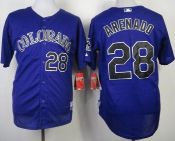 Colorado Rockies 28 Nolan Arenado Purple Cool Base MLB Jerseys