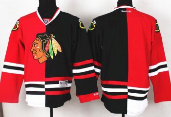 Chicago Blackhawks Blank Black Red Split NHL Jerseys