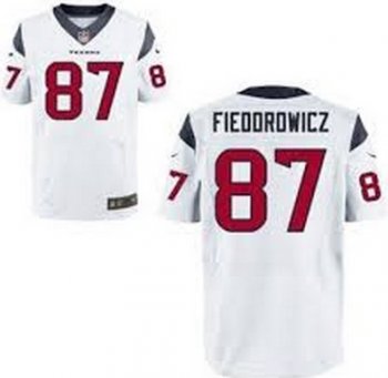 Nike Houston Texans 87 C.J. Fiedorowicz White Elite NFL Jerseys