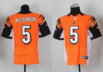 Nike Cincinnati Bengals 5 AJ McCarron Orange Elite NFL Jerseys