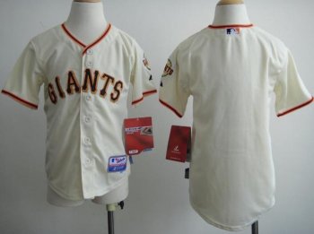 Kids San Francisco Giants Blank Cream MLB Jerseys