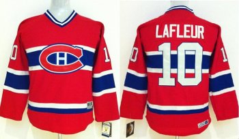 Kids Montreal Canadiens 10 Guy Lafleur Red NHL Jerseys