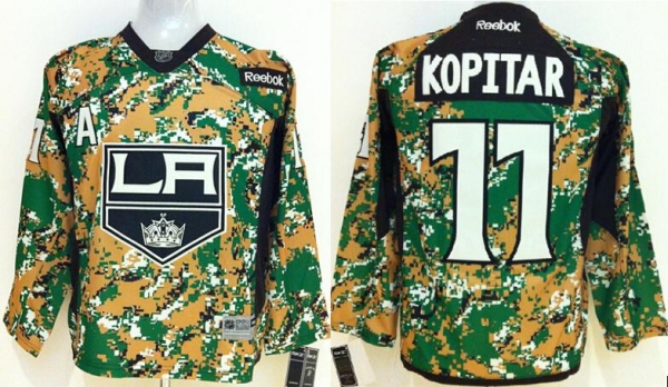 Kids Los Angeles Kings 11 Anze Kopitar Camo NHL Jerseys