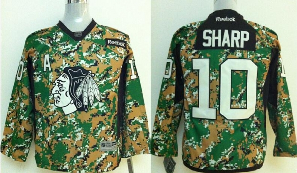 Kids Chicago Blackhawks 10 Patrick Sharp Camo NHL Hockey Jersey