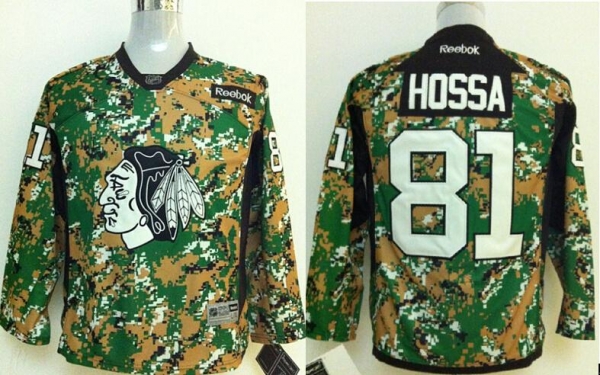 Kids Chicago Blackhawks 81 Marian Hossa Camo NHL Hockey Jersey