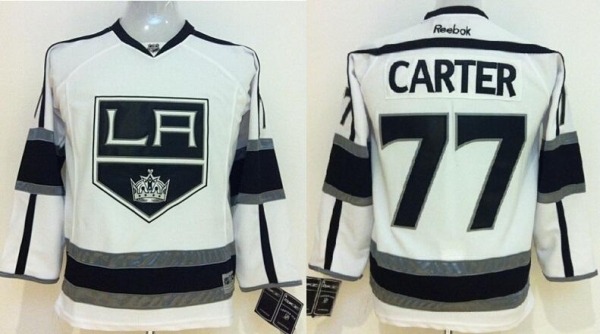 Kids Los Angeles Kings 77 Jeff Carter White NHL Jerseys