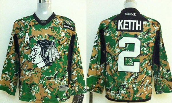 Kids Chicago Blackhawks 2 Duncan Keith Camo NHL Hockey Jersey