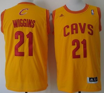 Cleveland Cavaliers 21 Andrew Wiggins Yellow Revolution 30 Swingman NBA Jerseys