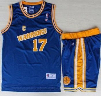 Golden State Warriors 17 Chris Mullin Blue Hardwood Classics NBA Jerseys Shorts Suits