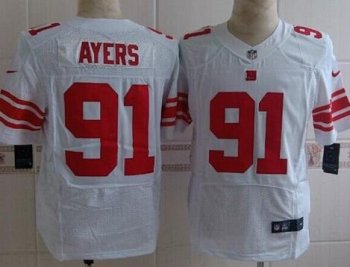 Nike New York Giants #91 Robert Ayers White Elite NFL Jerseys