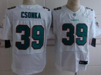 Nike Miami Dolphins #39 Larry Csonka White Elite NFL Jerseys