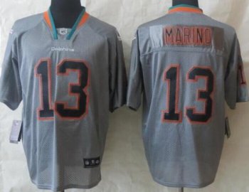 Nike Miami Dolphins 13 Dan Marinos Lights Out Grey Elite NFL Jerseys