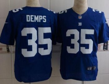 Nike New York Giants 35 Quintin Demps Blue Elite NFL Jerseys