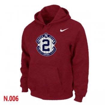 Nike New York Yankees 2 Derek Jeter Official Final Season Commemorative Logo Pullover Hoodie Red