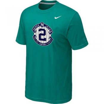 Nike New York Yankees 2 Derek Jeter Official Final Season Commemorative Logo T-Shirt Green