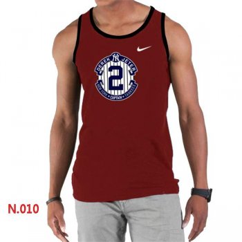 Nike New York Yankees 2 Derek Jeter Official Final Season Commemorative Logo men Tank Top Red