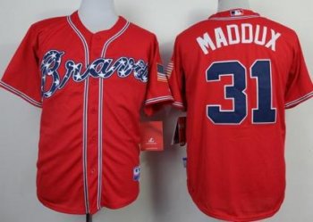 Atlanta Braves 31 Greg Maddux Red Cool Base MLB Jerseys