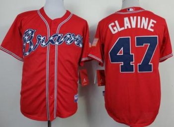 Atlanta Braves 47 Tom Glavine Red Cool Base MLB Jerseys