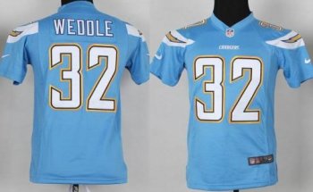 Kids Nike San Diego Chargers 32 Eric Weddle Light Blue NFL Jerseys