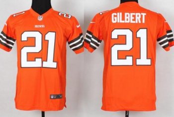 Kids Nike Cleveland Browns 21 Justin Gilbert Orange NFL Jersey