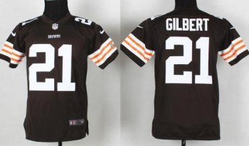 Kids Nike Cleveland Browns 21 Justin Gilbert Brown NFL Jersey