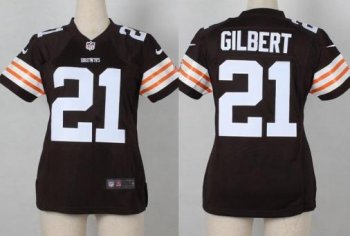 Women Nike Cleveland Browns 21 Justin Gilbert Brown NFL Jersey