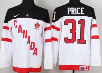 Canada Olympic 100th Anniversary 31 Carey Price White Hockey Jerseys