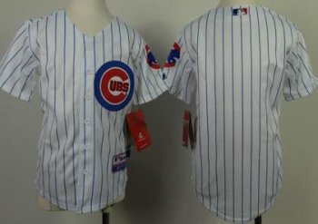 Kids Chicago Cubs Blank White Blue Strip Baseball MLB Jerseys