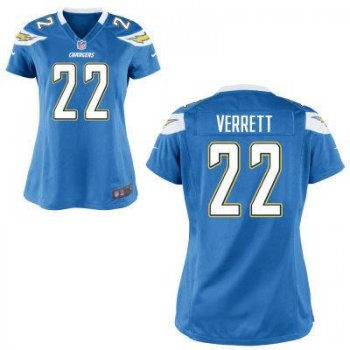 Women Nike San Diego Chargers 22 Jason Verrett Light Blue Jerseys