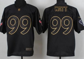 Nike Houston Texans 99 J.J. Watt 2014 PRO Gold Lettering Fashion NFL Jerseys