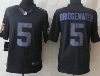 Nike Minnesota Vikings 5 Teddy Bridgewater Black Impact LIMITED NFL Jerseys