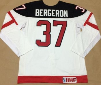 Canada Olympic 100th Anniversary 37 Patrice Bergeron White Hockey Jerseys