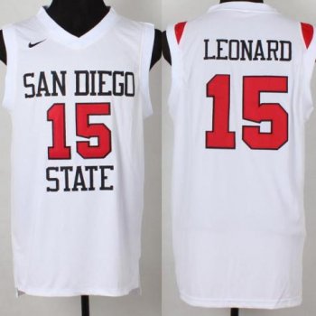 San Diego State Aztecs 15 Kawhi Leonard White NCAA Jersey