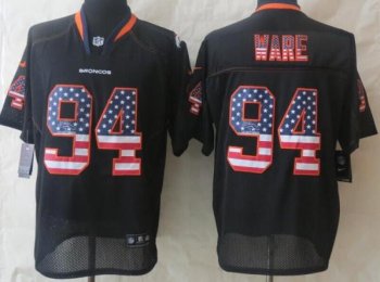 Nike Denver Broncos 94 DeMarcus Ware Black USA Flag Fashion Elite NFL Jerseys