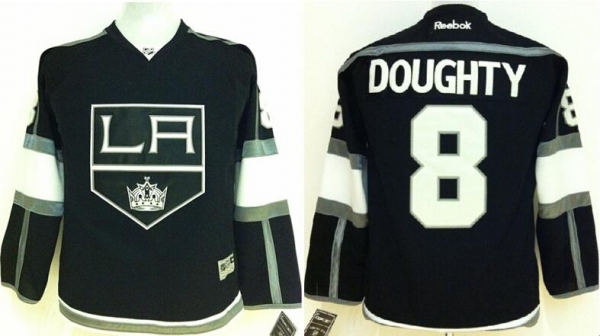 Kids Los Angeles Kings 8 Drew Doughty Black NHL Jerseys