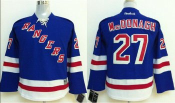 Kids New York Rangers #27 Ryan McDonagh Blue NHL Jerseys