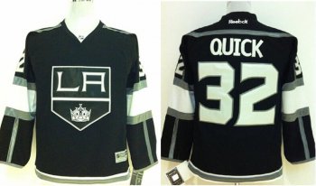 Kids Los Angeles Kings 32 Jonathan Quick Black NHL Jerseys