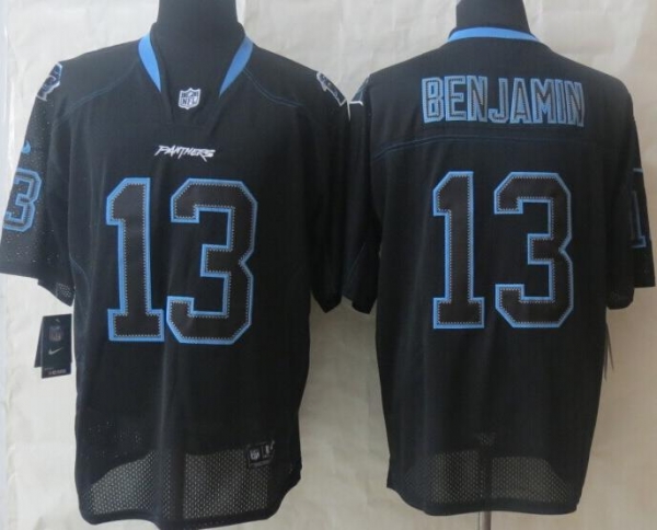 Nike Carolina Panthers 13 Kelvin Benjamin Light Out Black Elite NFL Jerseys